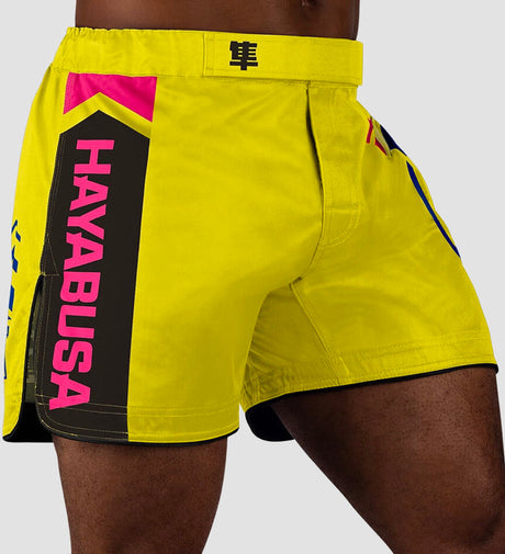 Hayabusa MMA Shorts Icon – Yellow/Blue/Pink