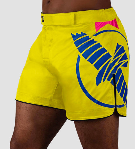 Hayabusa MMA Shorts Icon – Yellow/Blue/Pink