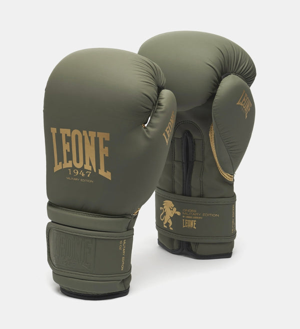 Leone Boxing Gloves GN059G - Khaki Green/Gold