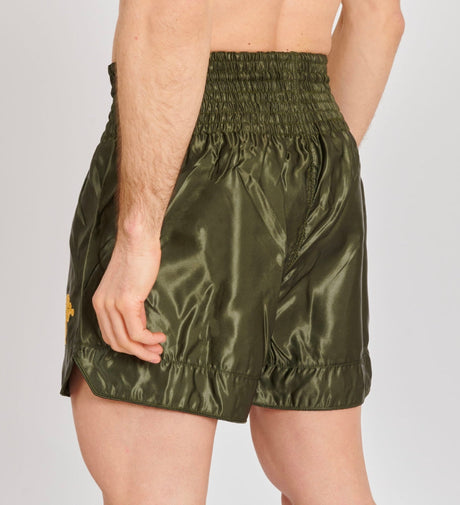 Leone Kickboxing shorts Basic – Khaki Green/Gold – Shorts