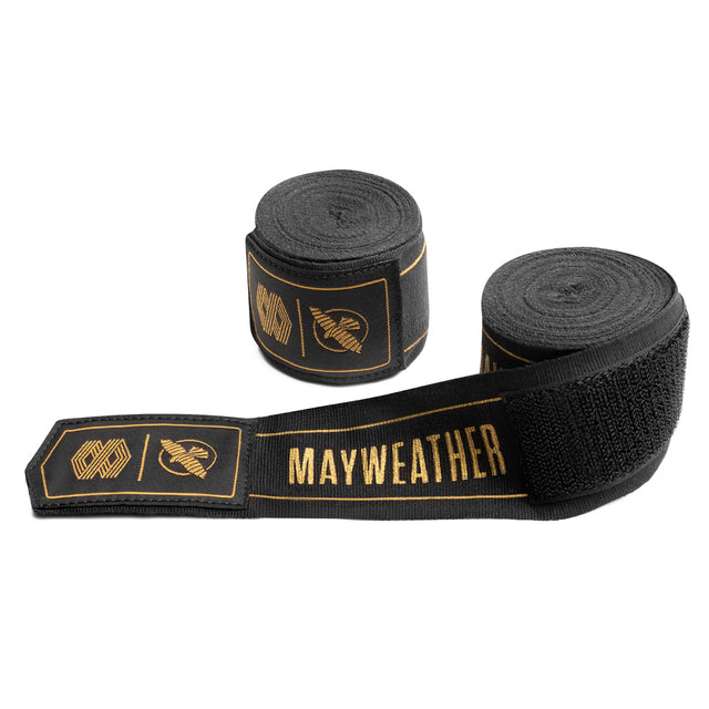 Hayabusa x Mayweather Stretch Boxing Bandages - Black/Gold
