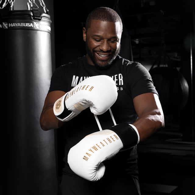 Hayabusa x Mayweather Boxing Gloves Champ - White/Gold