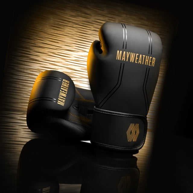 Hayabusa x Mayweather Boxing Gloves Contender - Black/Gold