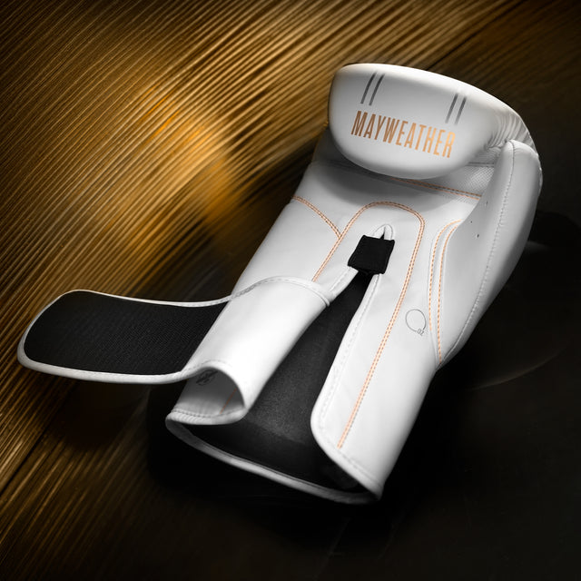 Hayabusa x Mayweather Boxing Gloves Contender - White/Gold