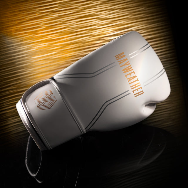 Hayabusa x Mayweather Boxing Gloves Contender - White/Gold