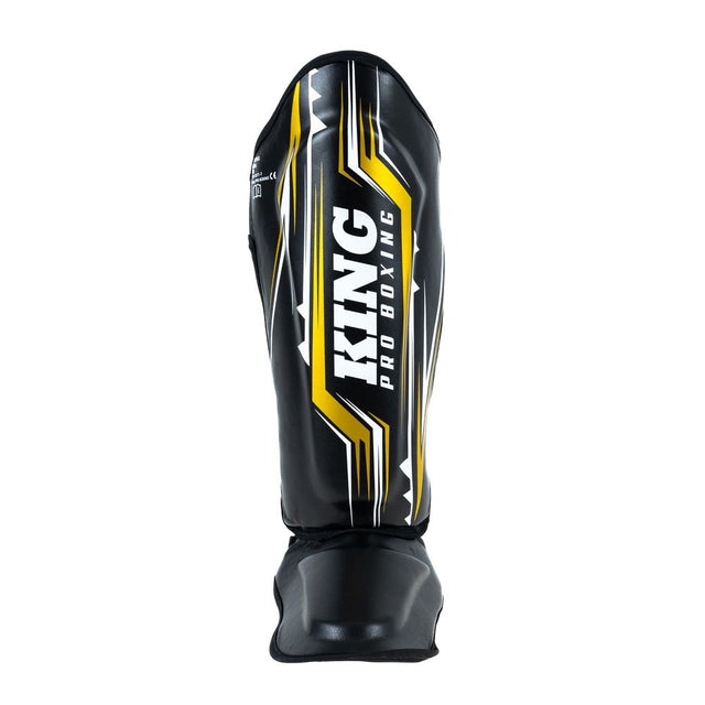 King Pro Boxing Kickboxing Shin Guards Spartan - Black/Yellow