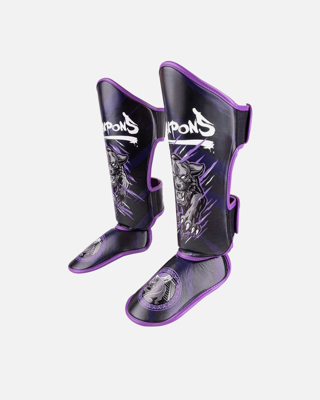 8 WEAPONS Shin guards Beastial Panther – Black/Purple