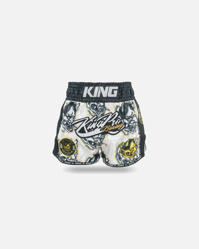King Pro Boxing Muay Thai Shorts Demon – White