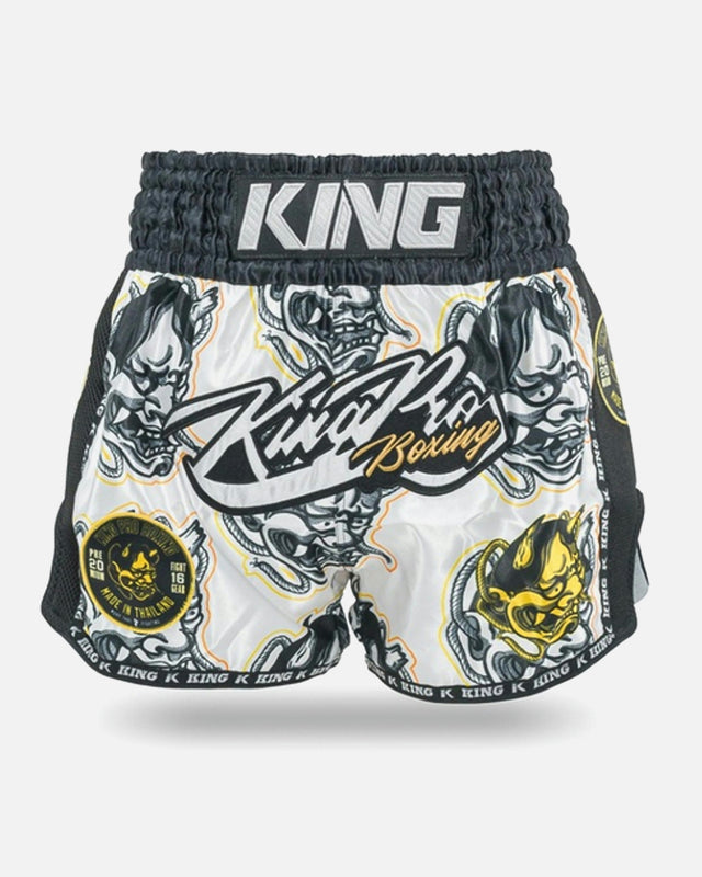 King Pro Boxing Muay Thai Shorts Demon – White