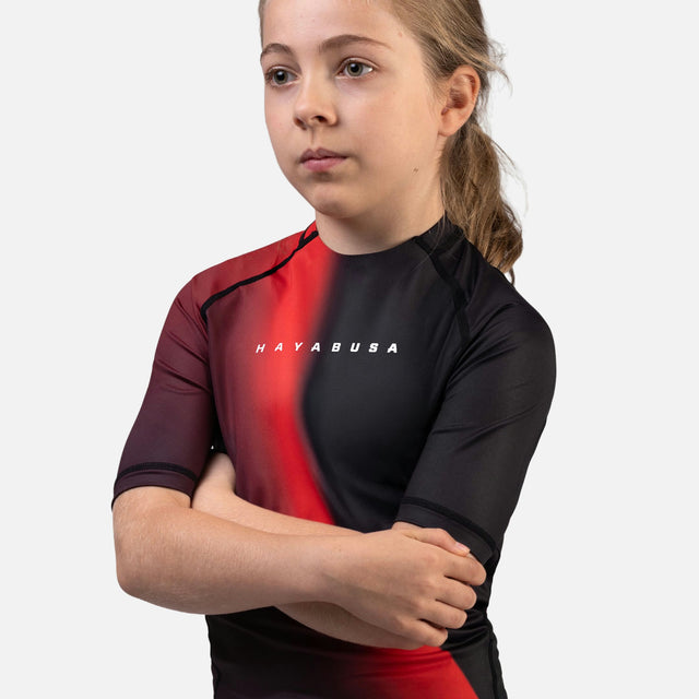 Hayabusa Rashguard Apex Nova Korte Mouwen Kinderen - Rood