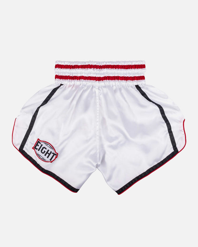 8 WEAPONS Muay Thai Shorts Bangkok – White/Black