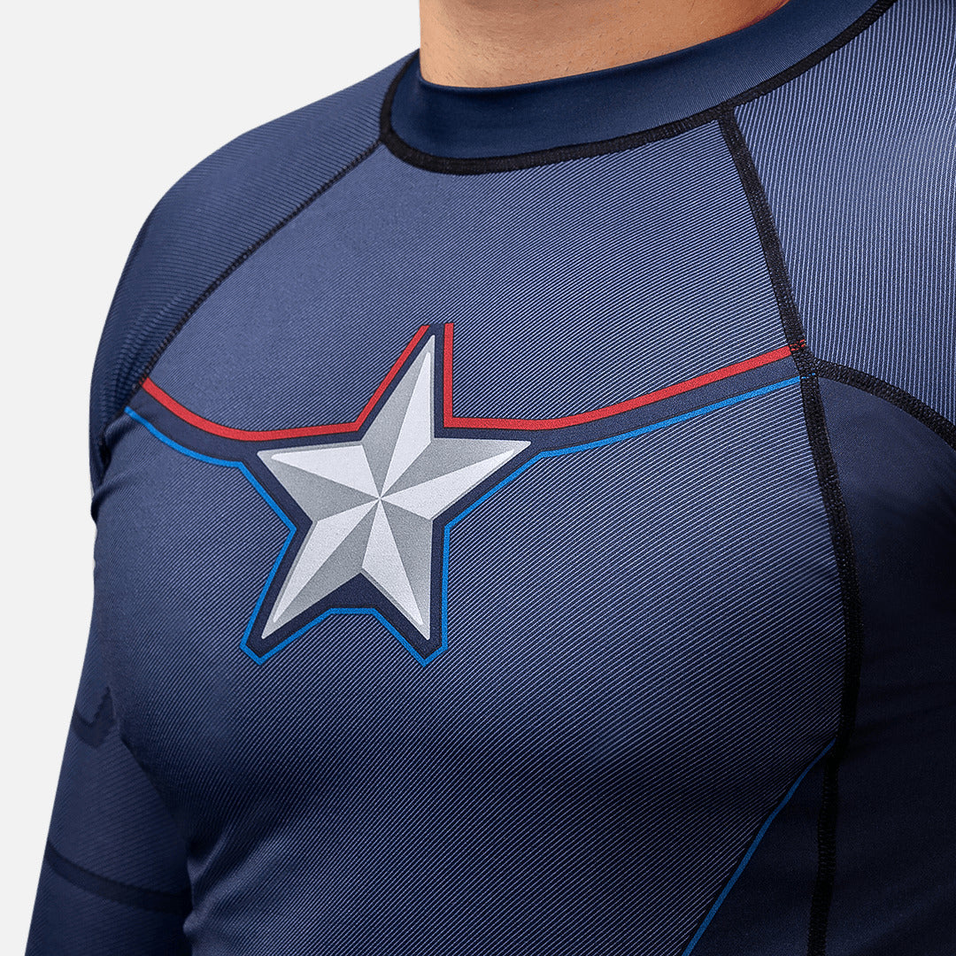 Rashguard Marvel Captain America Mangas longas – Azul