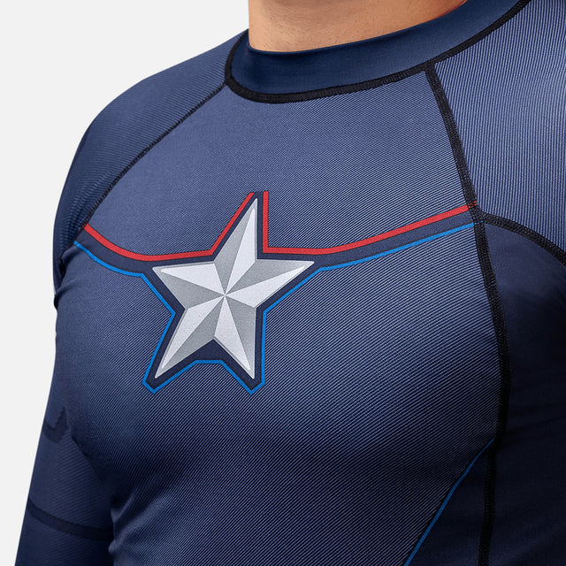 Rashguard Marvel Captain America Mangas longas – Azul