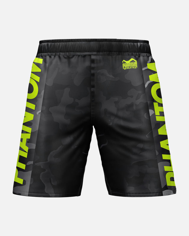 Phantom Athletics MMA Shorts EVO Neon – Black Camo/Neon