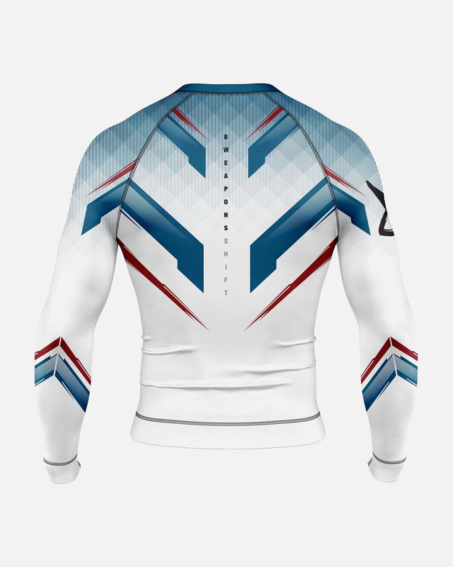 8 WEAPONS Rashguard Shift – White/Navy/Red