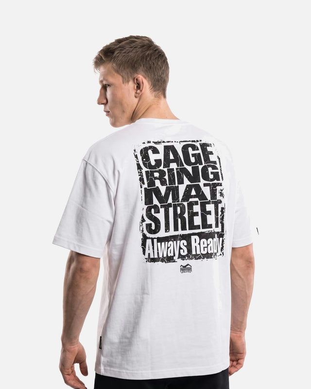 Phantom Athletics T-Shirt Cage Ring Mat Street – White