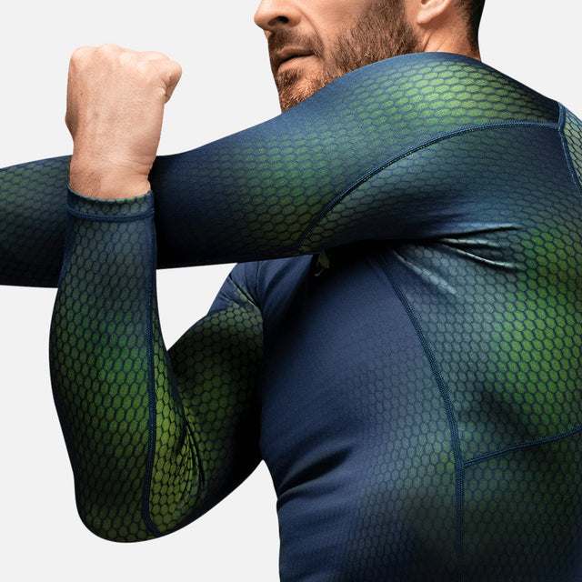 Hayabusa Rashguard Fusion Long Sleeves – Blue/Green