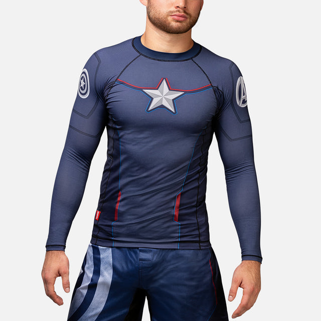 Rashguard Marvel Captain America Mangas longas – Azul