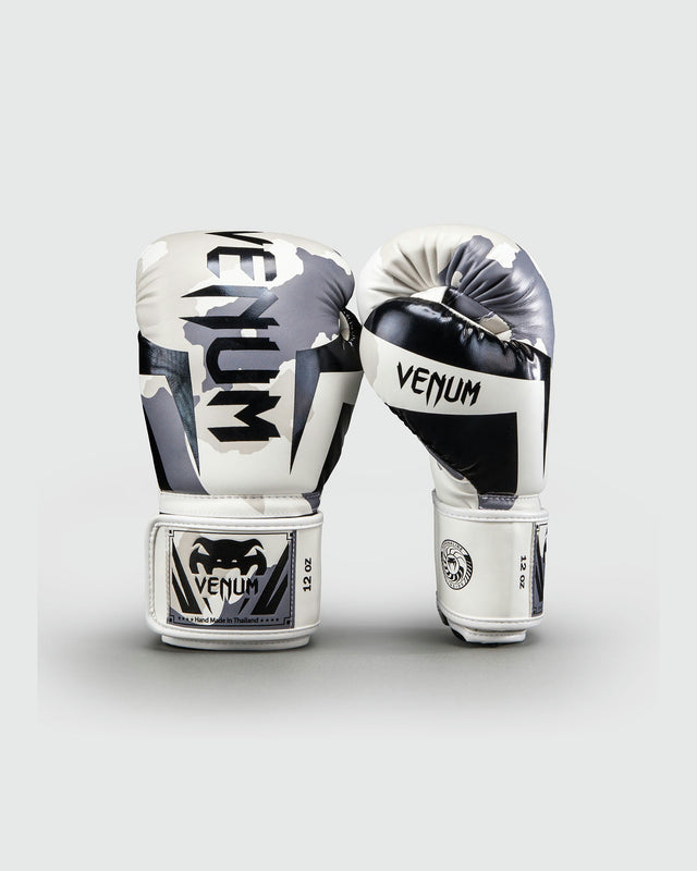 Venum Elite Boxing Gloves - White/Grey Marl