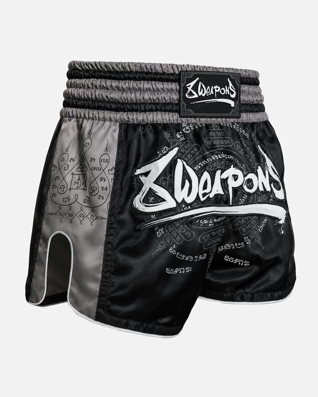 8 WEAPONS Muay Thai Shorts 8 Ways Yant 2.0 – Black
