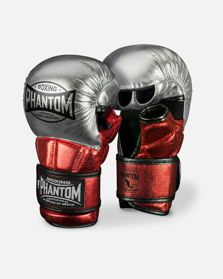 Luvas de MMA Phantom Athletics Mexico – Prateado/Vermelho