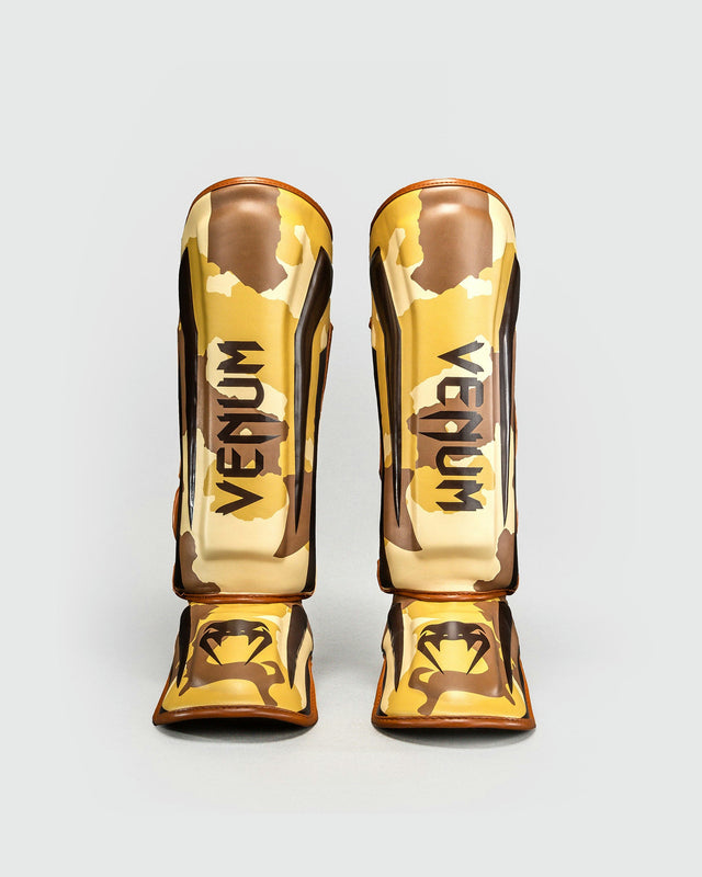Venum Elite Shin Guards - Beige/Brown