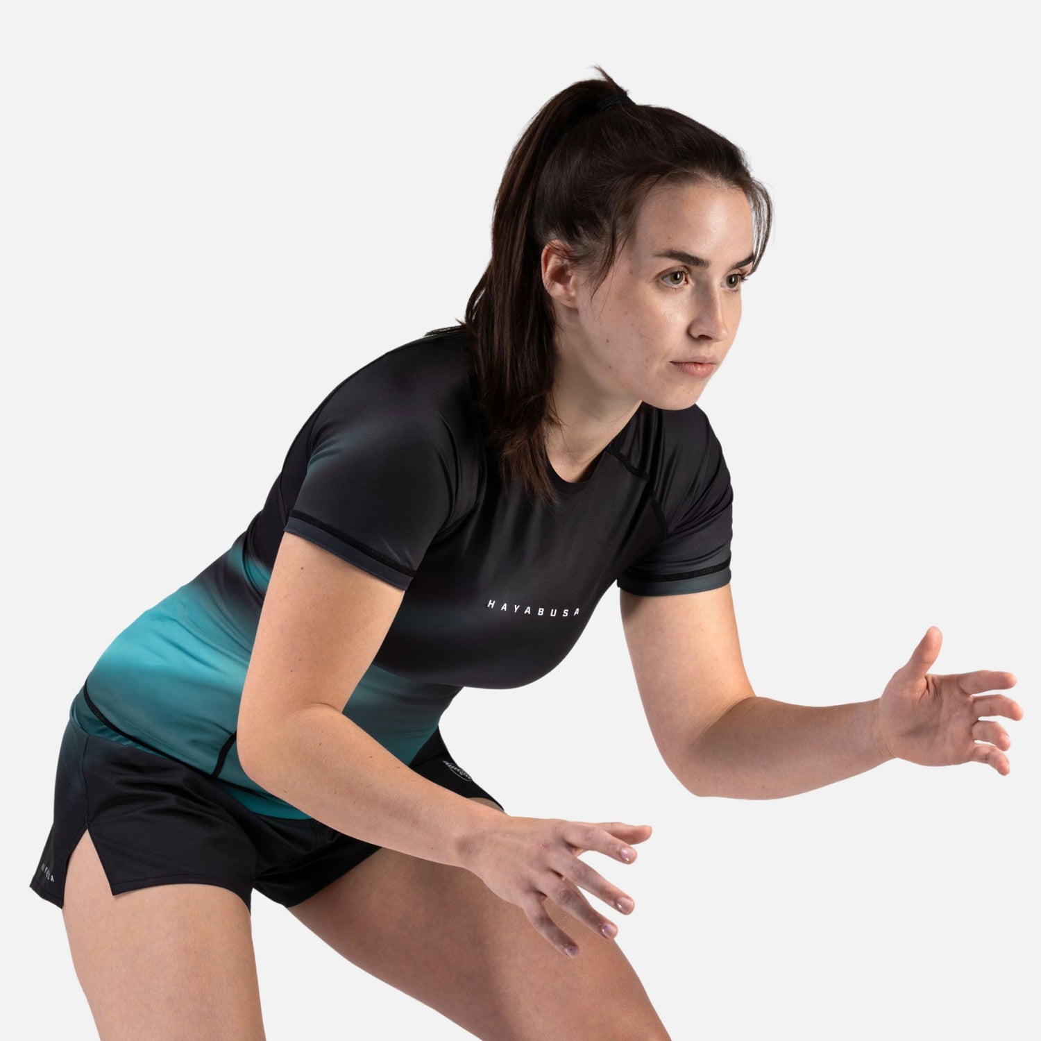 Hayabusa Rashguard Apex Nova Korte Mouwen Dames - Petrol