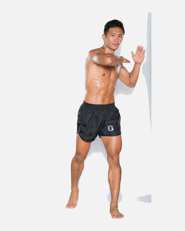 Calções de Muay Thai Booster Retro Hybrid – Preto