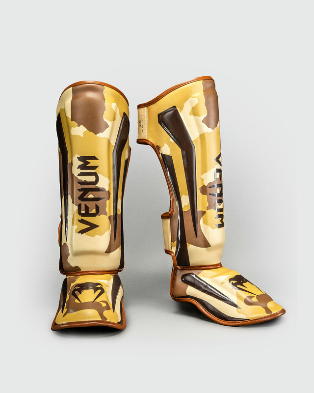 Venum Elite Shin Guards - Beige/Brown