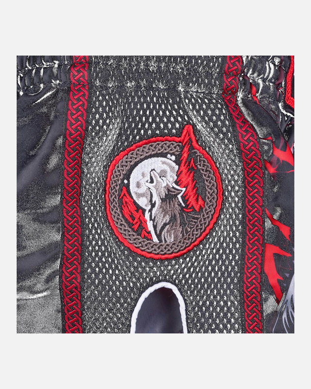 8 WEAPONS Muay Thai Shorts Beastial Wolf – Black/Red