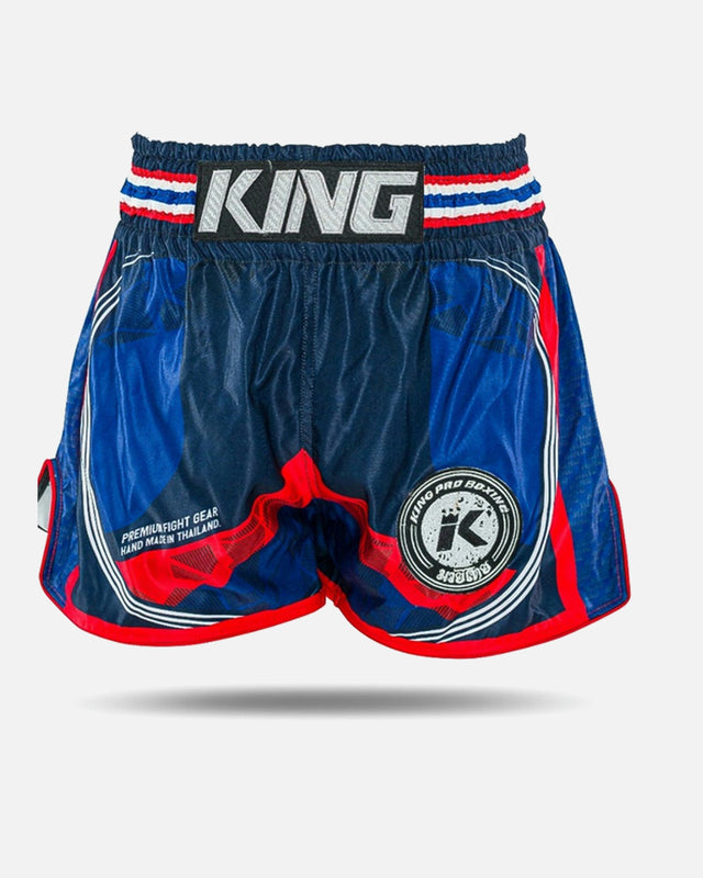 King Pro Boxing Muay Thai Shorts Flag – Blue