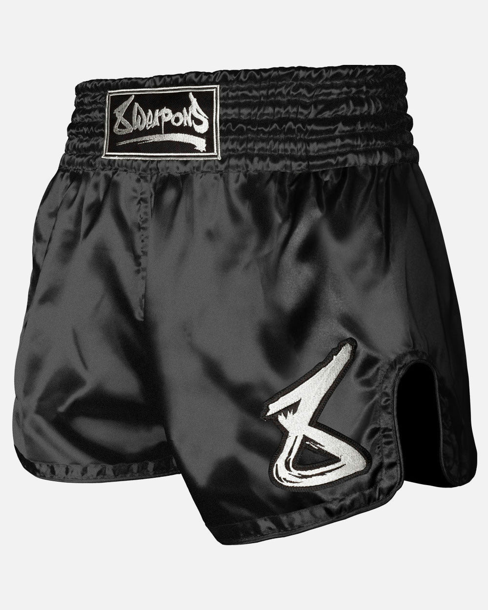 Calções de Muay Thai 8 WEAPONS Strike – Preto/Branco