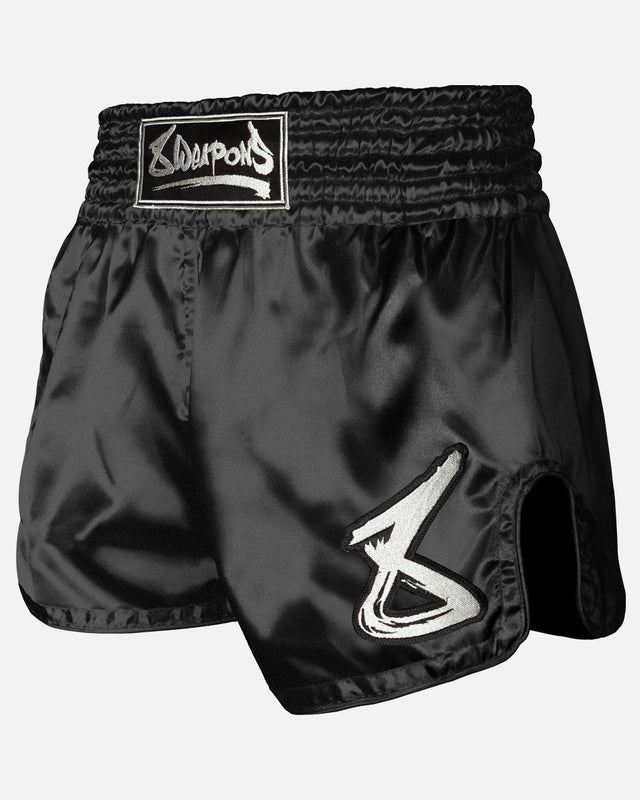 Calções de Muay Thai 8 WEAPONS Strike – Preto/Branco