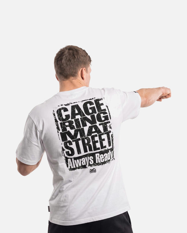 Phantom Athletics T-Shirt Cage Ring Mat Street – White