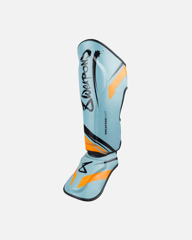 8 WEAPONS Shin guards Shift – Ice Grey/Orange