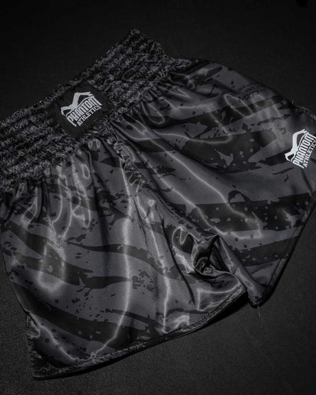 Calções de Muay Thai Phantom Athletics Tiger Camo – Cinzento