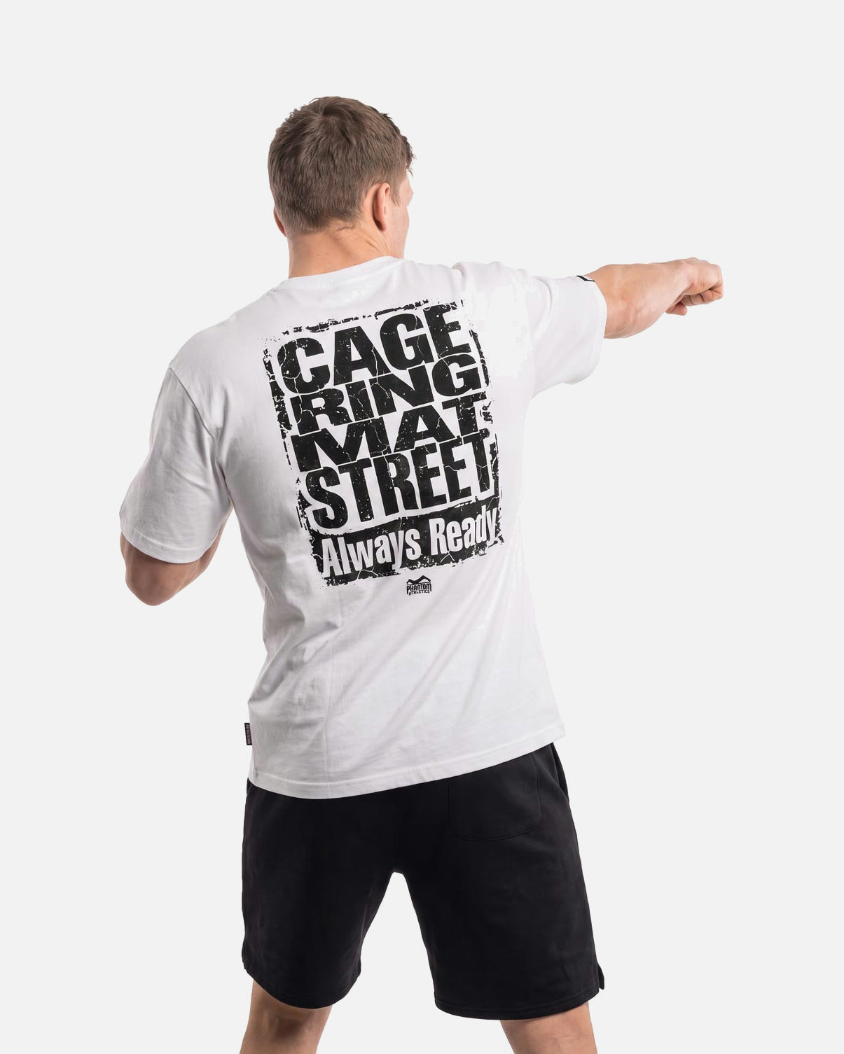 Phantom Athletics T-Shirt Cage Ring Mat Street – White