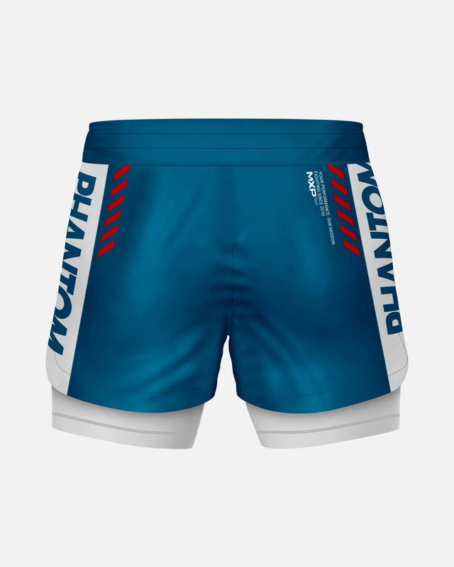 Pantaloni scurți de compresie Phantom Athletics Fusion 2in1 Apex – Albastru