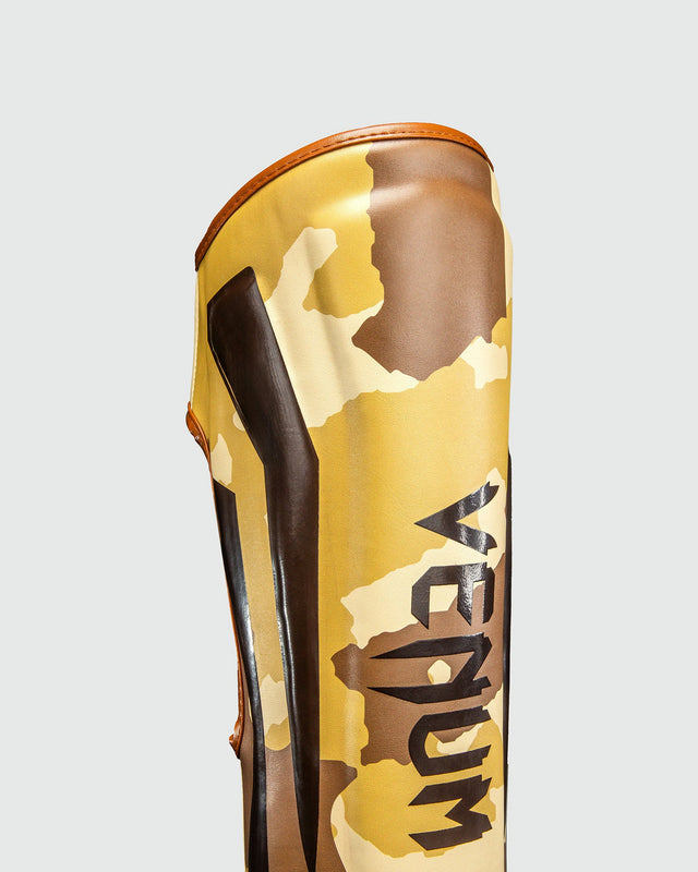 Venum Elite Shin Guards - Beige/Brown