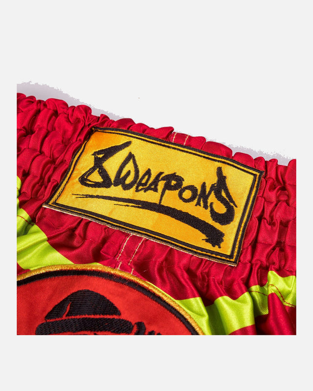 8 WEAPONS Muay Thai Shorts Jurassic – Neon Green/Blood Red