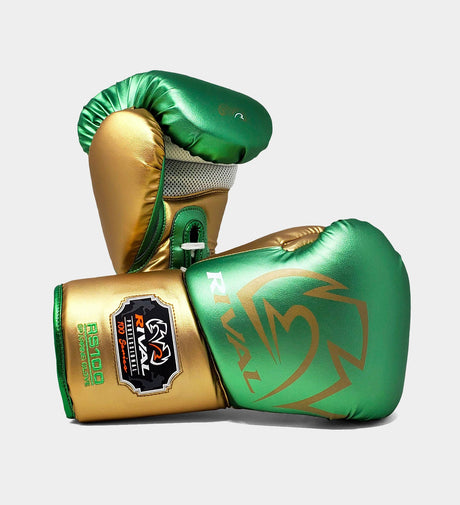 Rival Boxing gloves RS100 Professional - Green/Gold - Boxing gloves