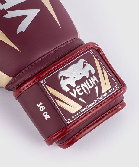 Venum Elite Boxing gloves – Burgundy Red/Gold