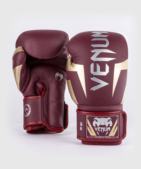 Venum Elite Boxing gloves – Burgundy Red/Gold
