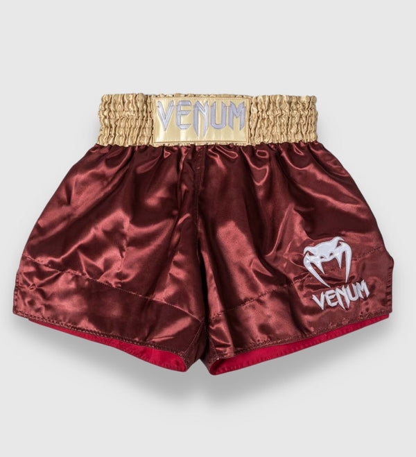 Venum Classic 2.0 Kickboxing Shorts - Bordeaux Red/Gold/White