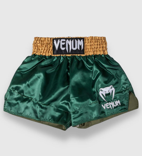 Venum Classic 2.0 Kickboxing Shorts - Green/Gold/White