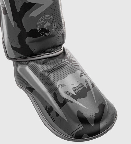 Venum Kickboks Scheenbeschermers Elite - Camo Grijs - Scheenbeschermers