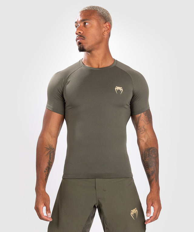 Venum Rashguard Contender Short Sleeves - Khaki Green - Rashguard