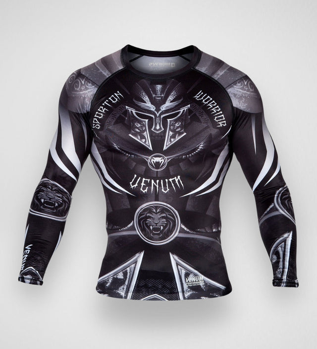 Venum Rashguard Gladiator 3.0 Long Sleeves – Black/Grey/White – Rashguard
