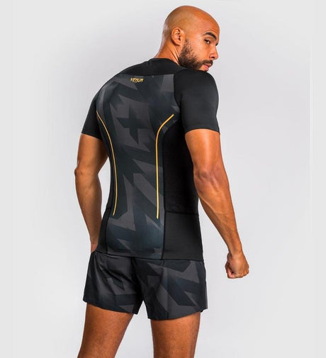 Venum Rashguard Razor Short Sleeves - Black/Gold - Rashguard