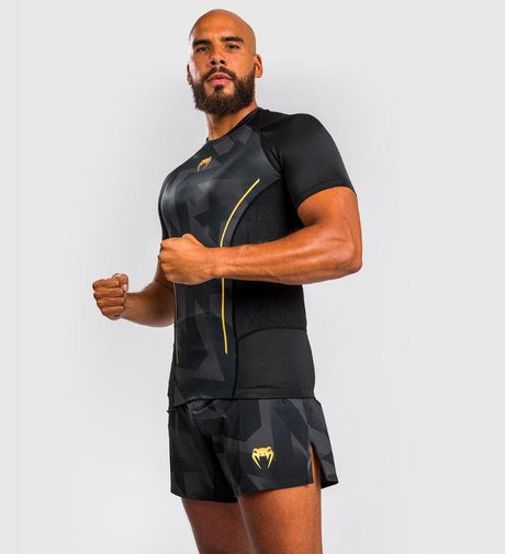 Venum Rashguard Razor Short Sleeves - Black/Gold - Rashguard